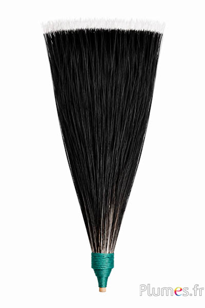 Dekobüschel aus Borsten - L. 17 cm, B. 7 cm - schwarz-creme